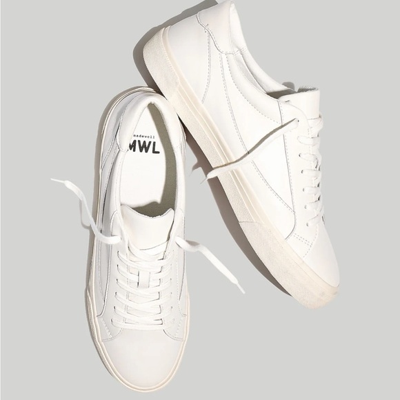 New Madewell Sidewalk Low-Top Sneakers in Leather NE653 - Picture 1 of 4
